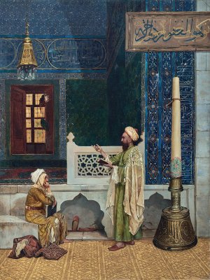 Koranic Instruction by Osman Hamdi Bey Oil Painting
