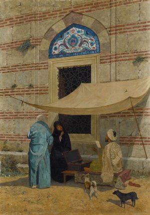 Public Scribe by Osman Hamdi Bey Oil Painting