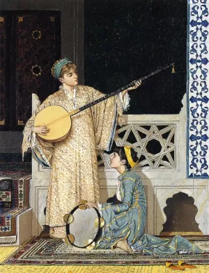 The Musician Girls painting by Osman Hamdi Bey