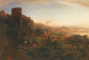 Abendstimmung in den Albaner Bergen by Oswald Achenbach Oil Painting