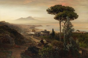 Blick auf den Vesuv by Oswald Achenbach Oil Painting