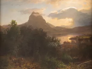 Grape harvest in the evening by Oswald Achenbach Oil Painting