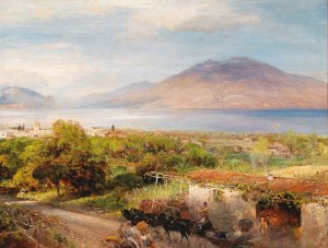 Osteria near Naples by Oswald Achenbach Oil Painting