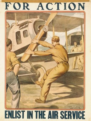 For action enlist in the Air Service by Otho Cushing Oil Painting