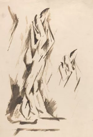 Lovers Embracing by Oto Gutfreund Oil Painting