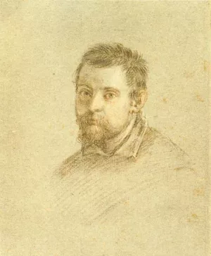 Portrait of Annibale Carracci by Ottavio Leoni - Oil Painting Reproduction