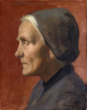 Portrait of an Old Woman by Ottilie Wilhelmine Roederstein Oil Painting