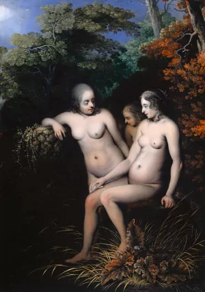 Nymphs at the Edge of a Forest Oil painting by Ottmar Elliger