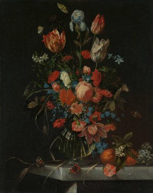 Still Life with Flowers by Ottmar Elliger Oil Painting