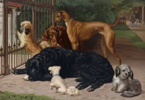 Dogs Not Admitted by Otto Bache Oil Painting