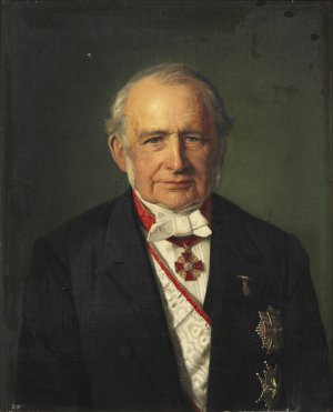 Portraet af kabinetssekretaer Jens Peter Trap by Otto Bache Oil Painting