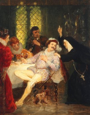 Primadonna Leocadi Gerlach og kammersanger Christian Hansen i “Don Juan” by Otto Bache Oil Painting