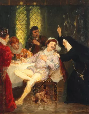 Primadonna Leocadi Gerlach og kammersanger Christian Hansen i “Don Juan” by Otto Bache Oil Painting
