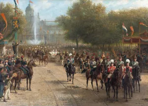 The Frederiksplein Amsterdam during the Entry of Queen Wilhelmina 5 September 1898 by Otto Eerelman Oil Painting