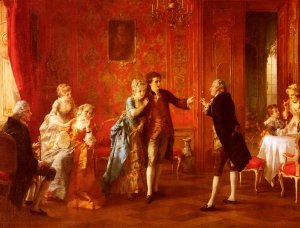 The Bridegroom's Health - The Bethrothal by Otto Erdmann Oil Painting