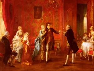 The Bridegroom's Health - The Bethrothal Oil painting by Otto Erdmann