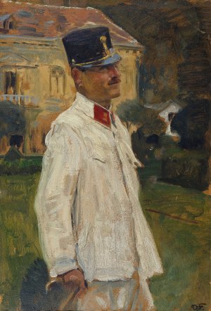 Heinrich Gallia In Offiziersuniform by Otto Friedrich Oil Painting