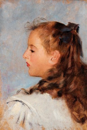 Profile Portrait of a Girl by Otto Friedrich Oil Painting
