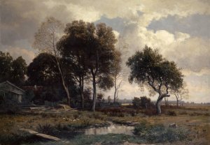 Autumn Landscape near Schleissheim by Otto Frolicher Oil Painting
