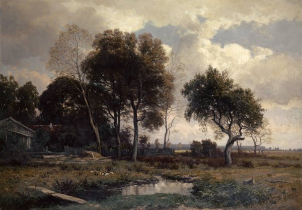 Autumn Landscape near Schleissheim  by Otto Frolicher - Hand-Painted Oil Painting Reproduction