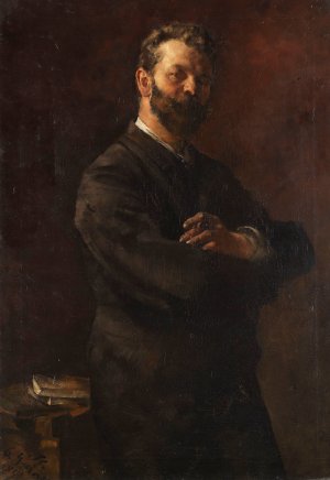 Portrat des Zeichenlehrers Arthur Haferkorn by Otto Greiner Oil Painting
