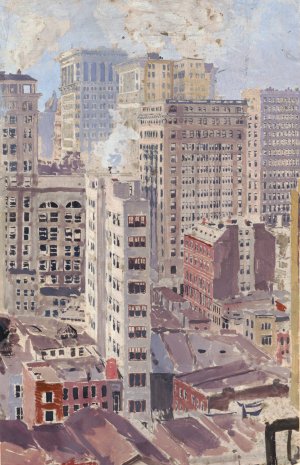 City Skyscrapers by Otto Henry Bacher Oil Painting