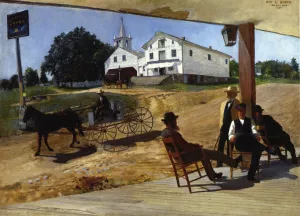 Ella's Hotel, Richfield Center by Otto Henry Bacher Ella's Hotel, Richfield Center Oil painting by Otto Henry Bacher