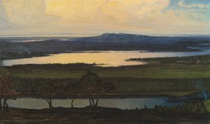 Summer Night. Study by Otto Hesselbom Oil Painting