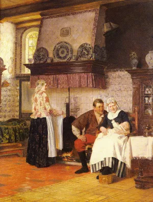 Der Erstgeboren by Otto Karl Kirberg - Oil Painting Reproduction