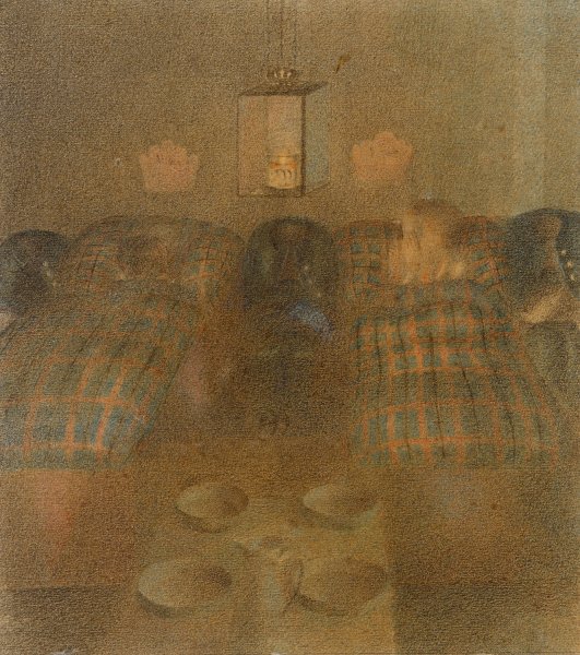 Dormitory. Complete Composition IV by Otto Meyer-Amden - Hand-Painted Oil Painting Reproduction