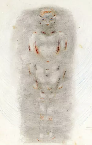Knabenakt stehend. Rosareihe by Otto Meyer-Amden Oil Painting