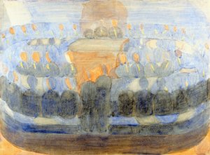 Kompositionsstudie zu 'Vorbereitung' by Otto Meyer-Amden Oil Painting
