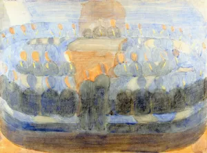 Kompositionsstudie zu 'Vorbereitung' by Otto Meyer-Amden Oil Painting