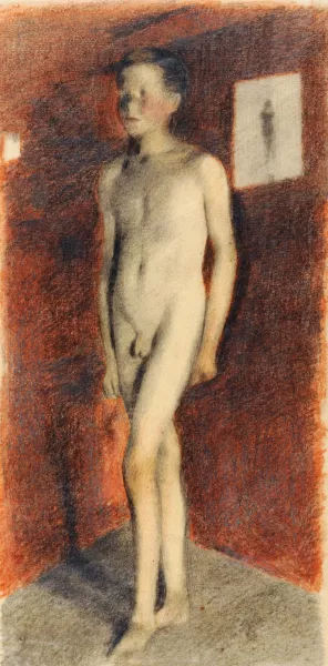 Naturalistischer Knabenakt by Otto Meyer-Amden Oil Painting