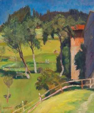 Alte Obstbaume hinter dem Haus Oil painting by Otto Modersohn