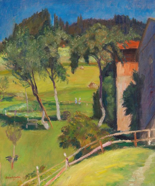 Main Product Photo of Alte Obstbaume hinter dem Haus  Painting by Otto Modersohn