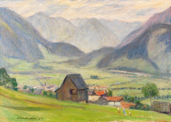 Main Product Photo of Blick ins Tal  Painting by Otto Modersohn