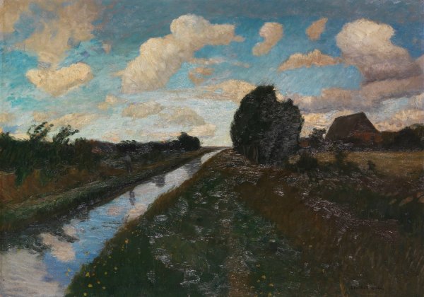 Main Product Photo of Moorkanal mit hohem Himmel  Painting by Otto Modersohn