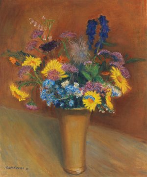Sommerblumenstraus by Otto Modersohn Oil Painting