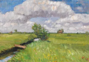 Sommerliche Wummewiesen Oil painting by Otto Modersohn