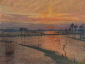 Uberschwemmung an der Wumme by Otto Modersohn Oil Painting
