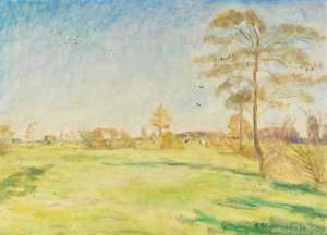 Wummelandschaft mit Kuhen by Otto Modersohn Oil Painting