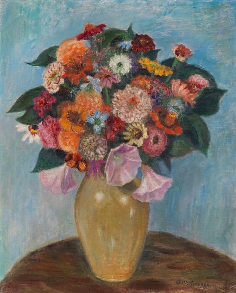 Main Product Photo of Zinnien und Malven  Painting by Otto Modersohn