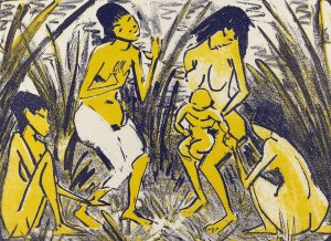 Finding of Moses by Otto Mueller Oil Painting