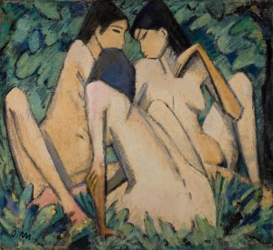 Three Women in a Wood by Otto Mueller Oil Painting