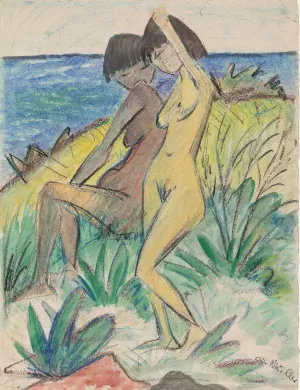 Two Bathers by Otto Mueller Oil Painting