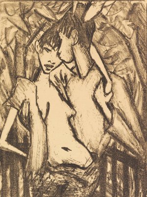 Zigeuner-Liebespaar 2 by Otto Mueller Oil Painting