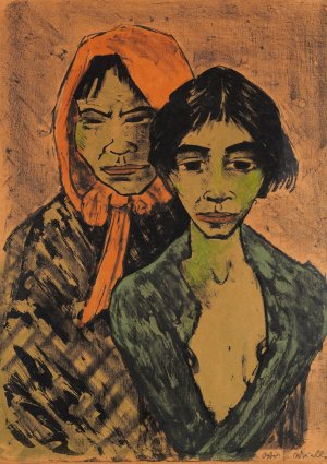 Zwei Zigeunerinnen by Otto Mueller Oil Painting