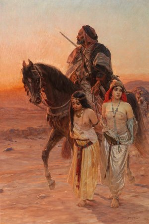 A Caravan by Otto Pilny Oil Painting