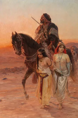 A Caravan by Otto Pilny Oil Painting